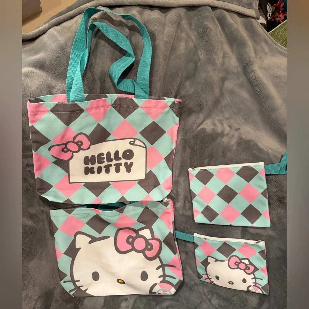 ❤️❤️SANRIO MYSTERY BUNDLE with Hello Kitty zippered Canvas Tote & zippered Pouch